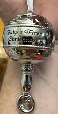Klikel Baby's First Christmas Ornament 2022 - Silver 3D Rattle Baby First picture
