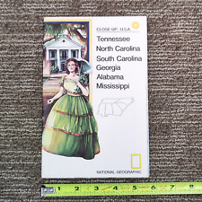 National Geographic CLOSE UP USA MAP #8 Tennessee, Carolinas, Georgia, Alabama picture