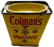 Vintage Colman's Mustard Metal Tin 2 oz. Bright Colors w/working Lid Movie Prop picture