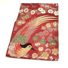 Kimono obi 9052 Nagoya  Phoenix Flower Pattern Gold And Silver Thread Nine Size picture