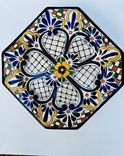 Talavera Hand Painted Large Platter Mexico 12” Wall Plate Octagonal picture
