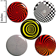 Spiral Swirl Buttons Hypnosis Style Weird Strange Pins 5 Pack Gift Set P40-4 picture