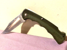 Buck 112 Bucklite Lockback Olive Flat Blade Folding Pocket Knife USA - Good Cond picture