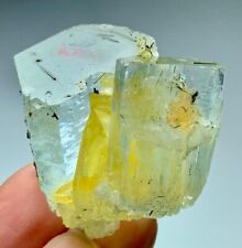 54gram Natural Color Aquamarine With Black Tourmaline Double terminated crystal  picture