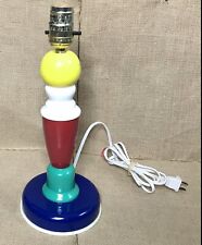 Vintage Yellow White Red Green Blue Funky Table Lamp Fun Novelty MCM WORKS READ picture