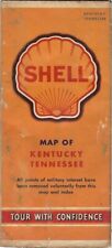 1942 SHELL OIL Wartime Message Road Map KENTUCKY TENNESSEE Great Smoky Mountains picture