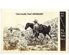c1945 Pause That Refreshes Coca Cola Cowboy California CA Big Bear RPPC Postcard picture