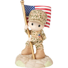 ✿ New PRECIOUS MOMENTS Figurine U.S. ARMY MILITARY SOLDIER American Boy 232018 picture