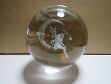 Laser Engraved Solar Fairy Sitting on Moon Sphere Glass Globe 60mm picture