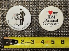 Two IBM Personal Computer Button Pins - Vintage picture