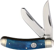 Rough Rider Blue Bone Sowbelly Trapper Folding Pocket Knife - NEW picture