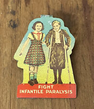 Antique Fight Infantile Paralysis IPEU Tin Fold over Pin 1920s 1930s Polio picture