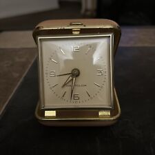 Vintage Westclox Touralarm II 44106 Tan Color Square Folding Case Alarm Clock picture