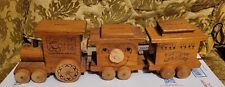 1978 Toystalgia Wood Bank 3 Train Cars With Removable Corks Clowns Mail Caboose picture