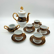 A I Czech Republic Tea Set Demitasse Cups 13 Piece Coffee Pot Carafe Sugar Rose picture