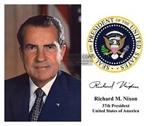 PRESIDENT RICHARD M. NIXON PRESIDENTIAL SEAL AUTOGRAPHED 8X10 PHOTOGRAPH picture