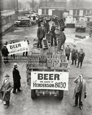 1933 “Beer We Have It” Prohibition Photo - Cleveland Ohio Man Cave Bar Art Decor picture