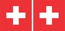 3in x 3in 2X Switzerland Flag Magnet Vinyl Vehicle Country Swiss Flag Magnets picture