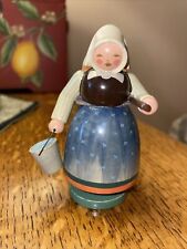 Vintage Erzgebirge Wendt Kuhn Fish Monger Woman With Pail and Box  picture
