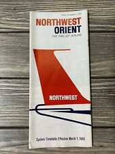 Vintage March 1  1966 Northwest Orient Timetable Brochure Pamphlet F picture