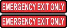 8in x 1.5in Emergency Exit Only Vinyl Stickers Business Safety Sign Decals picture