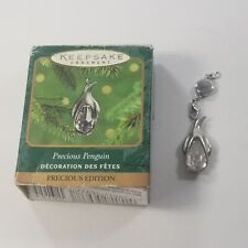 ☀️Hallmark Keepsake Ornament PRECIOUS PENGUIN Crystal & Metal Miniature 2000 picture