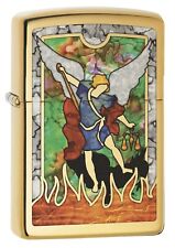Zippo Lighter, Saint Michael the Archangel, Fusion - High Polish Brass 79107 picture