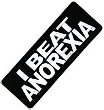 I Beat Anorexia iron on/sew on cloth patch 85mm x 30mm (cp) picture