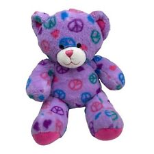Build A Bear Workshop Peace & Hugs Stuffed Plush Teddy Bear Purple 15 Inches picture