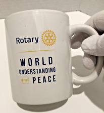 Rotary World Understanding & Peace White Mug with The Four Way Test on back picture