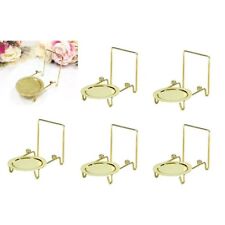 6pcs Tea Cup and Saucer Display Stand Teacup Easels Brass Etched Base picture