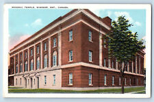 Windsor Ontario Canada Postcard Masonic Temple c1930's Vintage Unposted picture