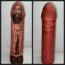 VTG RARE Pink Phallic Penis Monk Figure Ceramic 9” X 2” Hand Painted picture