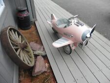 Vtg Peddle Metal Pilot Airplane car Propeller preety in pink special edition picture