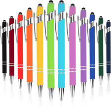 12Pcs Ballpoint Pen with Stylus Tip, Soft Touch Click Metal Pen, Stylus Pen for picture