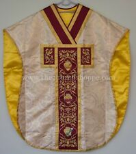 Gold St. Philip Neri vestment Stole & mass set with Three Holy Hearts Embroidery picture