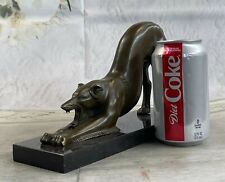 Greyhound or Saluki Racing Dog Bronze Statue Sculpture Figure on Marble Base 6
