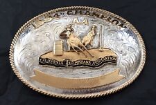 Huge 1994 Champion AA California GYMKHANA Cowboy Rodeo Trophy Belt Buckle picture