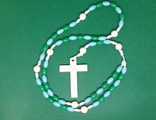Aqua and Green (w/Ivory beads and Crucifix) Seven Sorrows Rosary picture