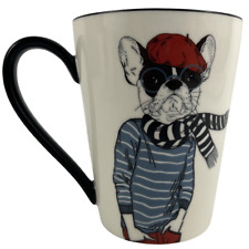 Signature Housewares Hipster French Bulldog Ceramic Mug 16oz NEW Anthropomorphic picture