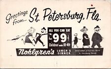 1950s Nohlgren's Buffet Ad, St. Petersburg, Florida - Vintage Postcard Greetings picture