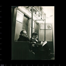 Vintage Photo MAN SMOKING CIGARETTE BY LUNG CANCER SUBWAY AD picture