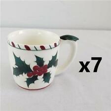 = Lot of 7 Vintage Lefton's Hand Decorated Holly Berry Leaf Cup Japan #210 1955 picture