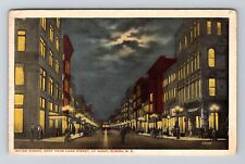 Elmira NY-New York, Water Street W. from Lake Street at Night Vintage Postcard picture