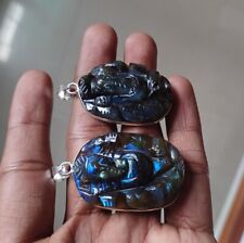 Ganesh Labradorite Gemstone Pendant for good luck and positive energy 2 piece picture