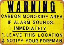 Metal Sign - Warning Carbon Monoxide Area - Vintage Look Reproduction picture