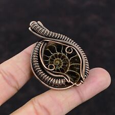 Ammonite Fossil Pendant Copper Wrapped- Made by Real Witches in INDIA picture