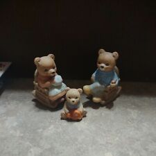 Vintage Homco Home Interior Set of 3 Bear  Figurines #1470 Porcelain new no box  picture