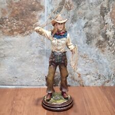 Vintage Cowgirl with Lasso Roping Rope 12 In Tall picture