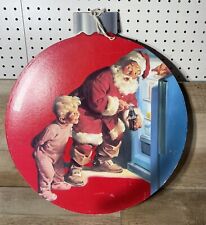 1995 Coca Cola Santa Cardboard Ball Ornament Hanging Signs Set Of 4 picture